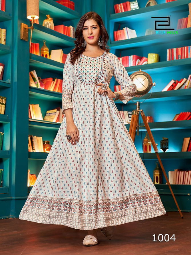 Blue Hills Cheese Festive Wear Wholesale Anarkali Kurti Catalog